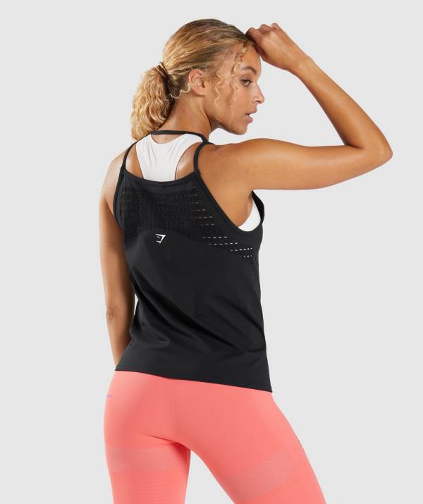 Damske Tielko Gymshark Energy Seamless Loose Čierne | IZ2041375